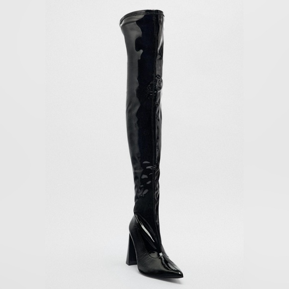 ZARA HIGH HEEL OVER THE KNEE BOOTS - Picture 4 of 5